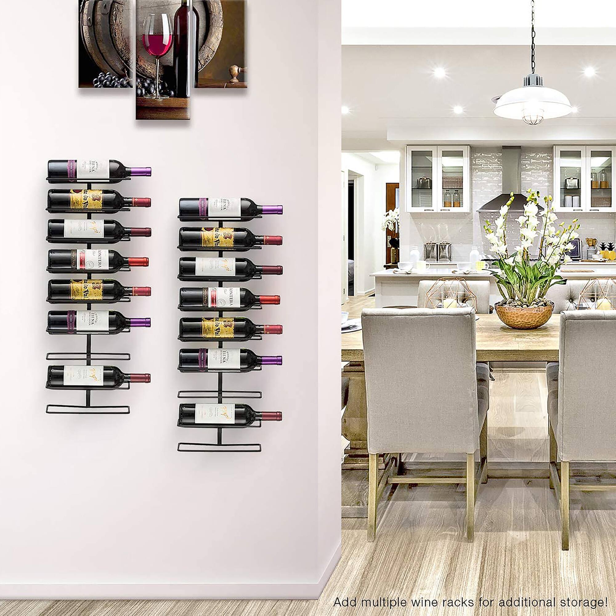 Sorbus 9-Bottle Wall Mounted Wine Rack, 2ct.